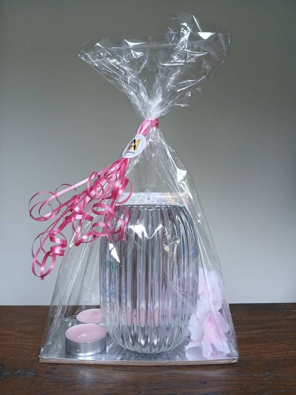 Waxinelicht houder Ribbels