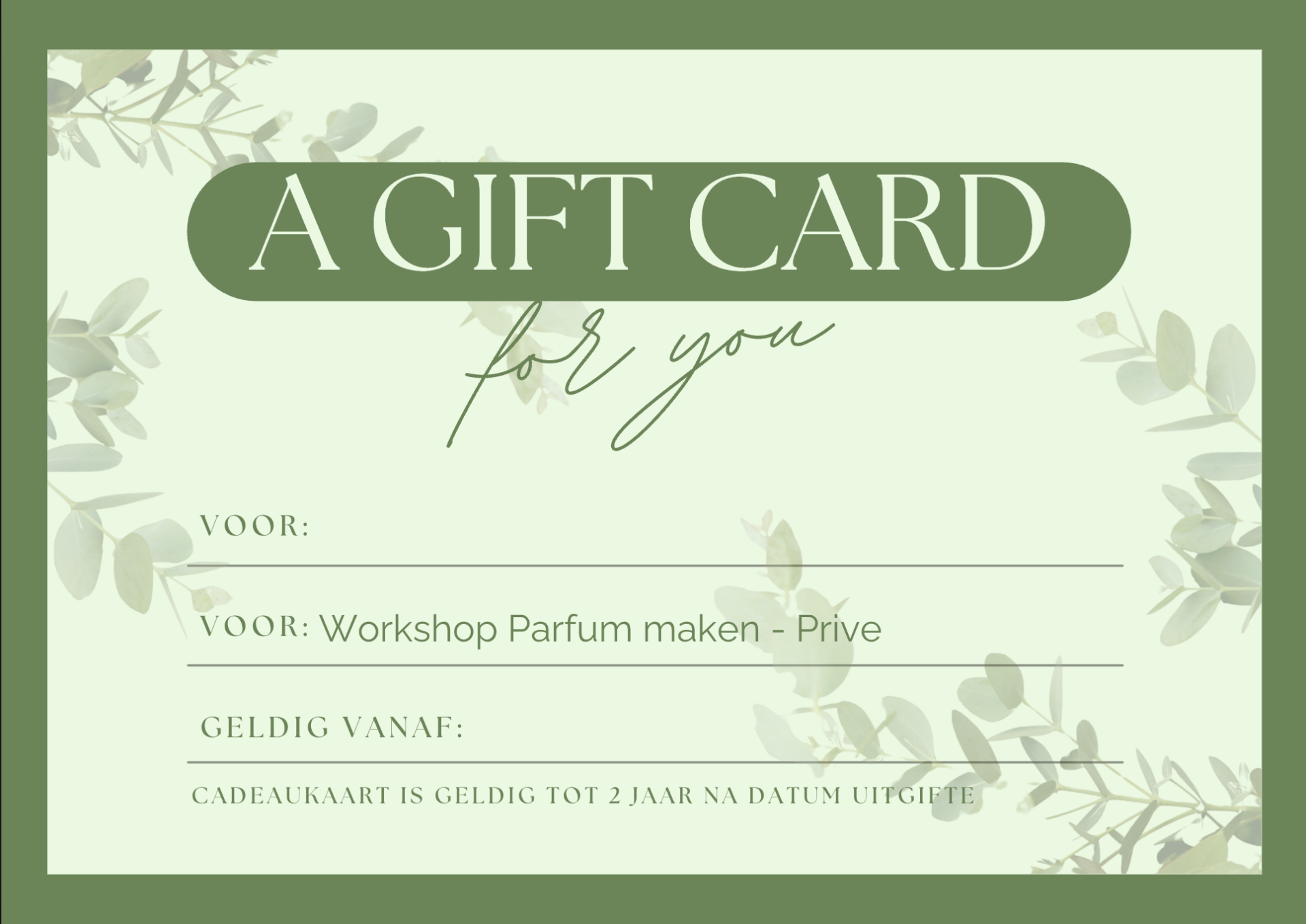 Cadeaubon Workshop Parfum maken