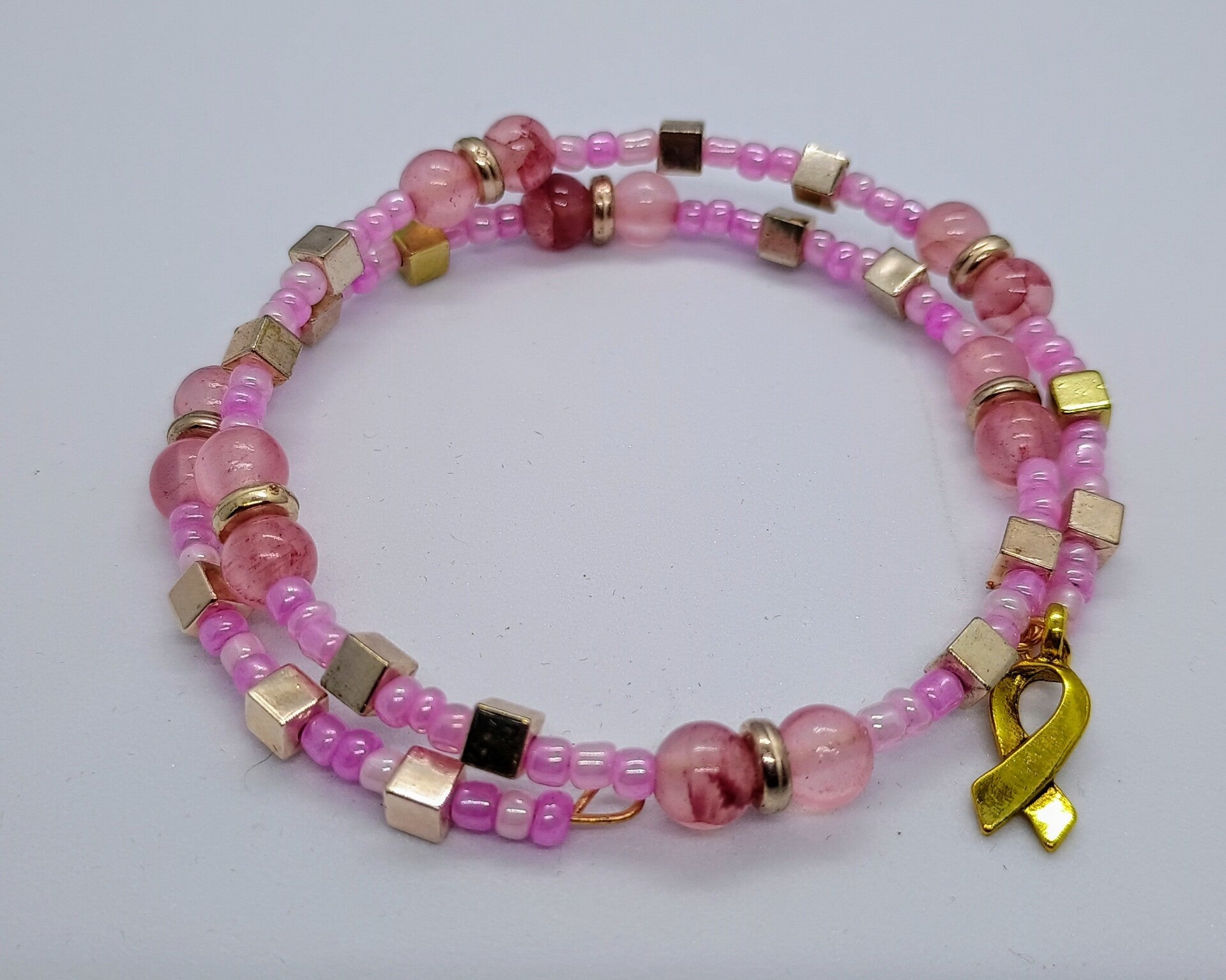 Pink Ribbon Bracelet Agaat