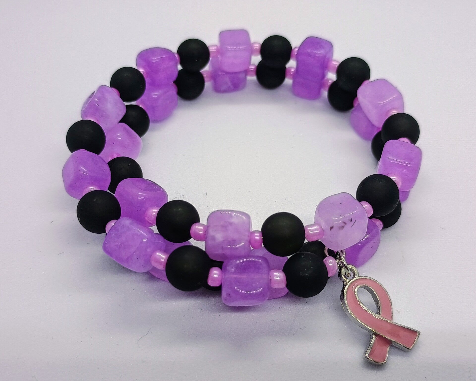 Pink Ribbon Bracelet Amethist