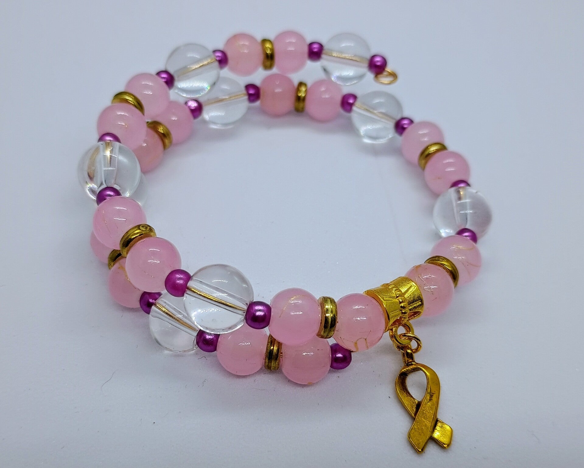 Pink Ribbon Bracelet Bergkristal