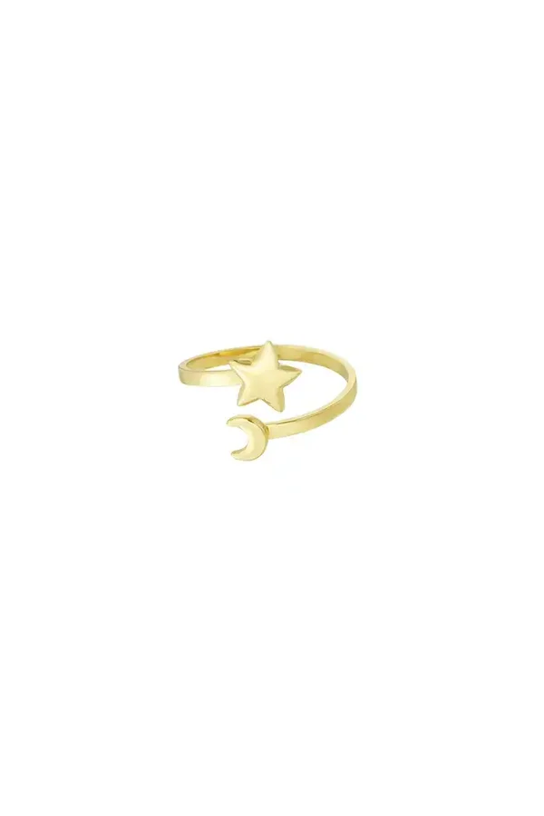Moon & star ring