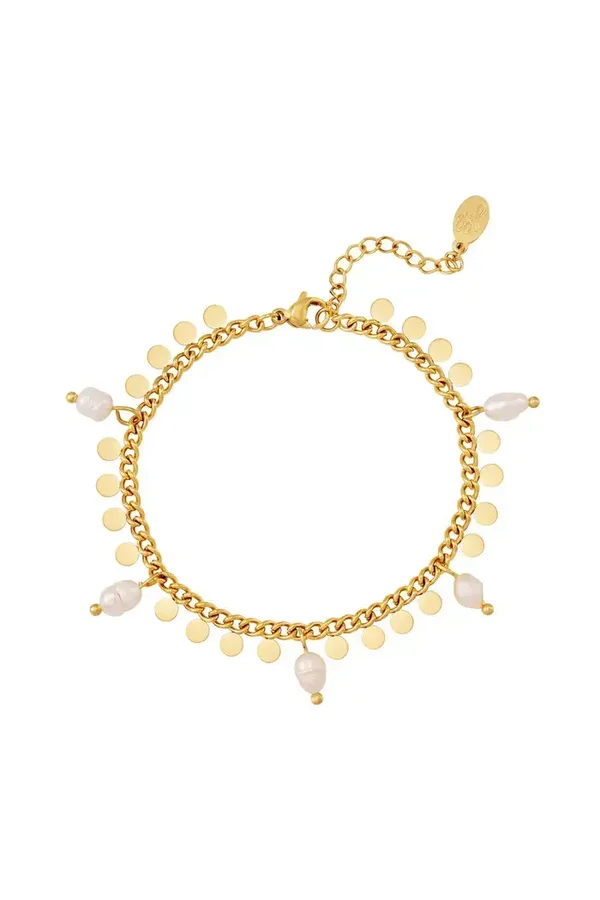 Pearls & coins bracelet