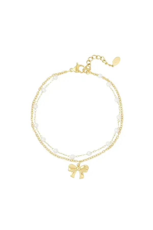 Pearls & bow bracelet