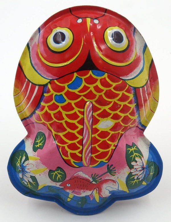 Tin Fish Rattle #18B Vintage Japanese Tin Toy