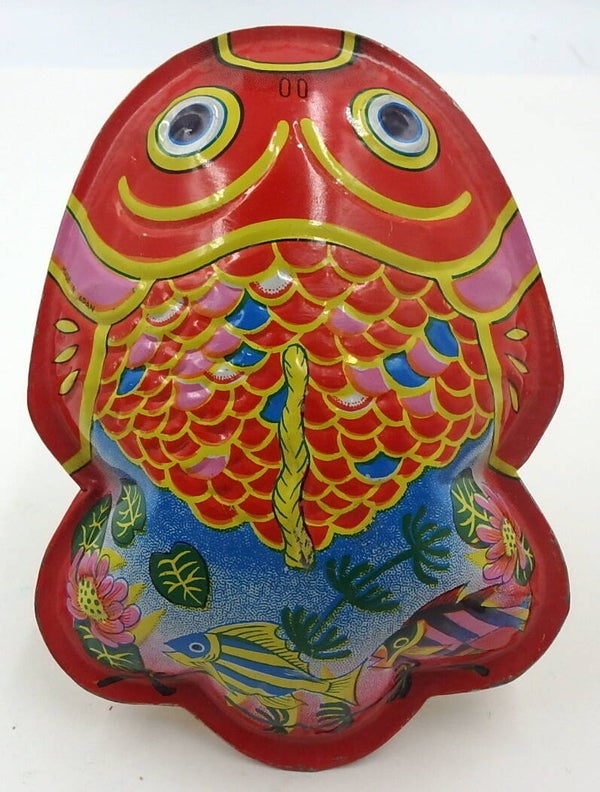 Large Vintage Japanese Tin Fish Rattle- #22A