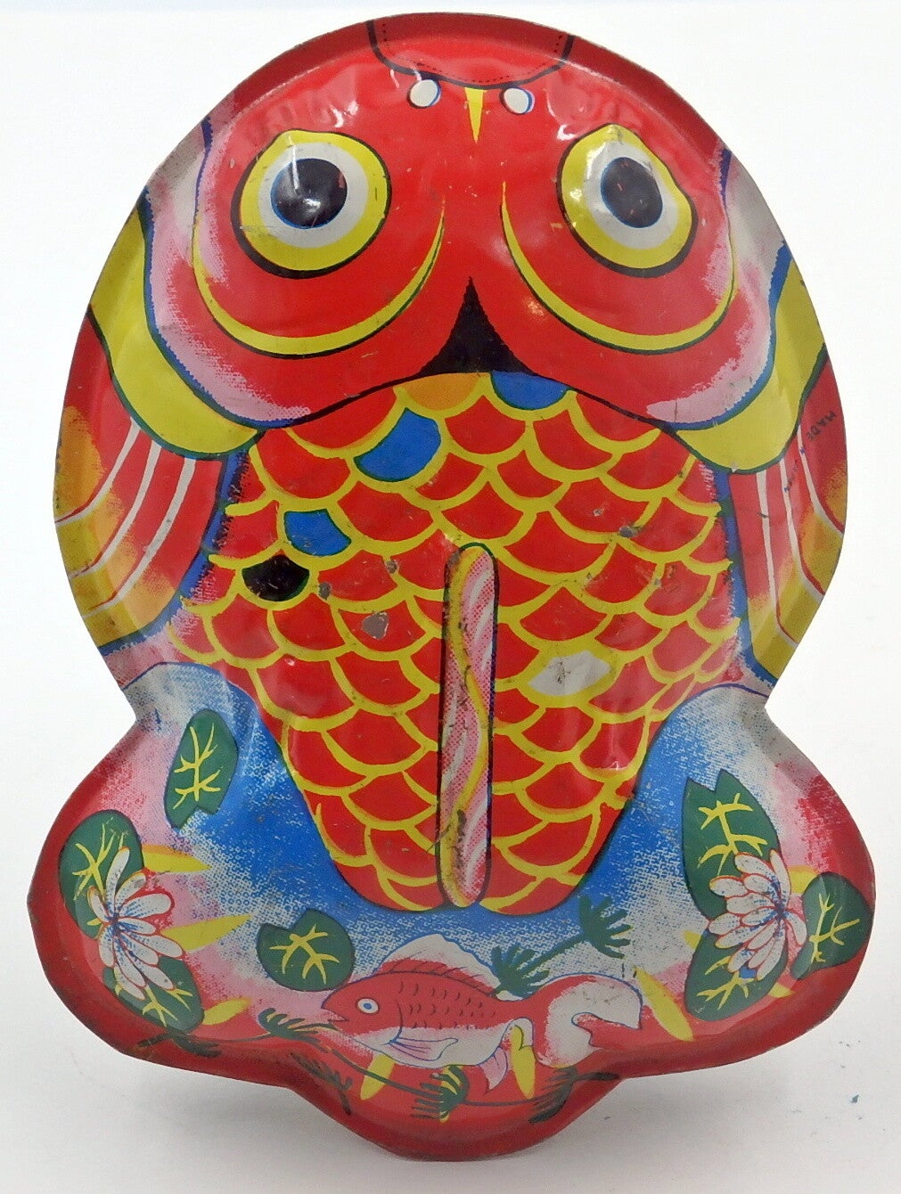 Large Vintage Japanese Tin Fish Rattle- #28C