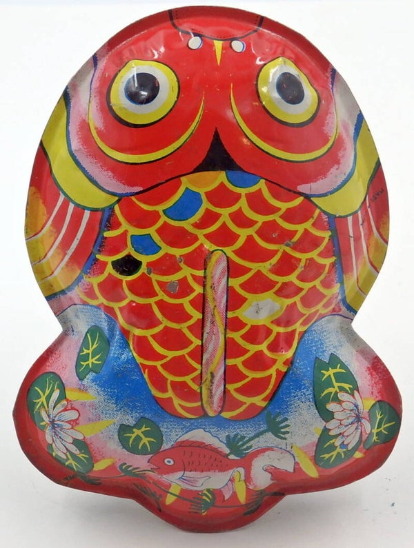 Large Vintage Japanese Tin Fish Rattle- #28C