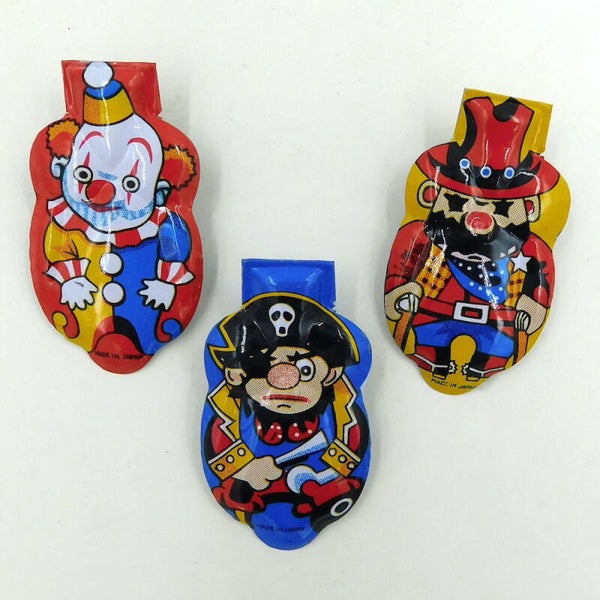 Set of Three Vintage Japanese Clickers-Clown, Pirate, Sheriff
