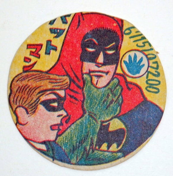 Vintage Japanese Batman Menko Card- Batman and Robin-B
