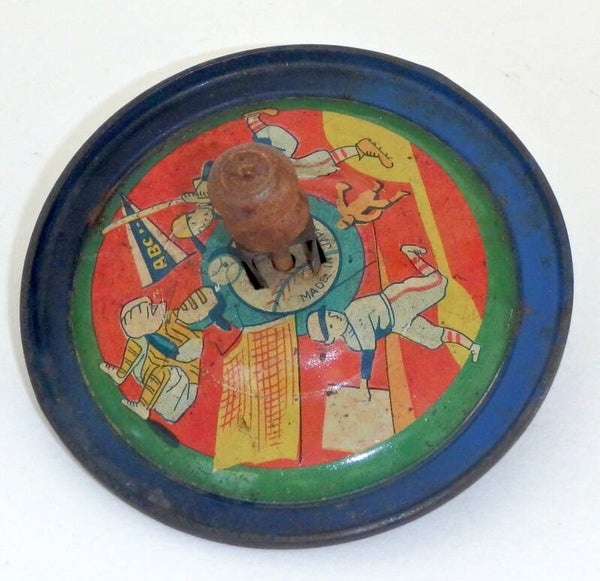 Early Post War Japanese Tin Top, Blue - Baseball