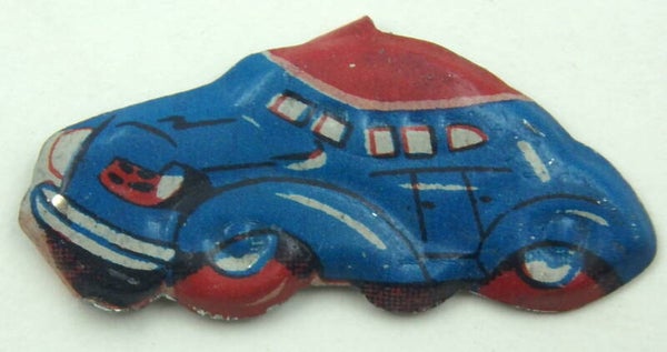 Early Japanese Novelty Pin- Blue Tin Car- Prize in 1950's Punch Board