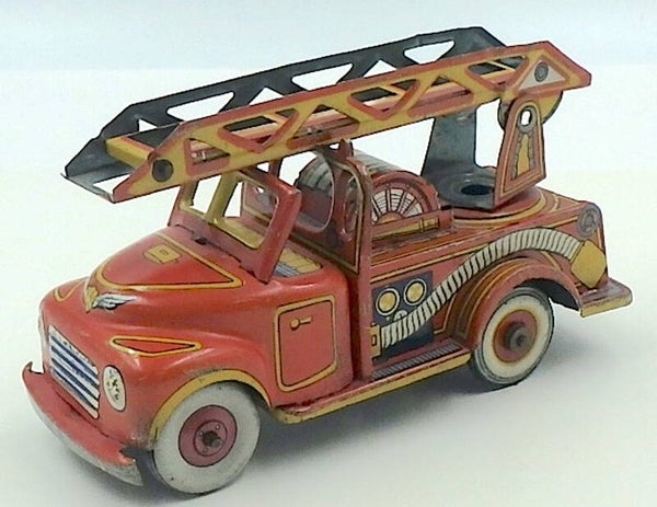 Vintage 1950's Japanese Friction Bonnet Front Fire Engine
