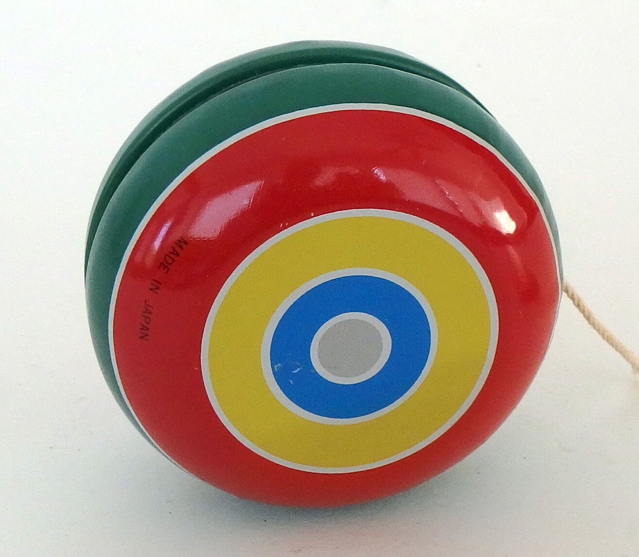 Vintage Tin Japanese Yo Yo, Double Sided Bullseye or Target Pattern
