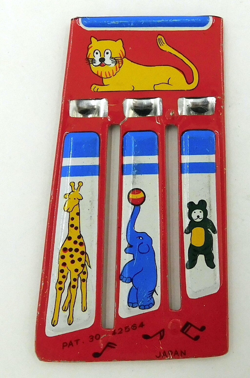 Vintage Japanese Tin Whistle - Pipes with Circus Animals
