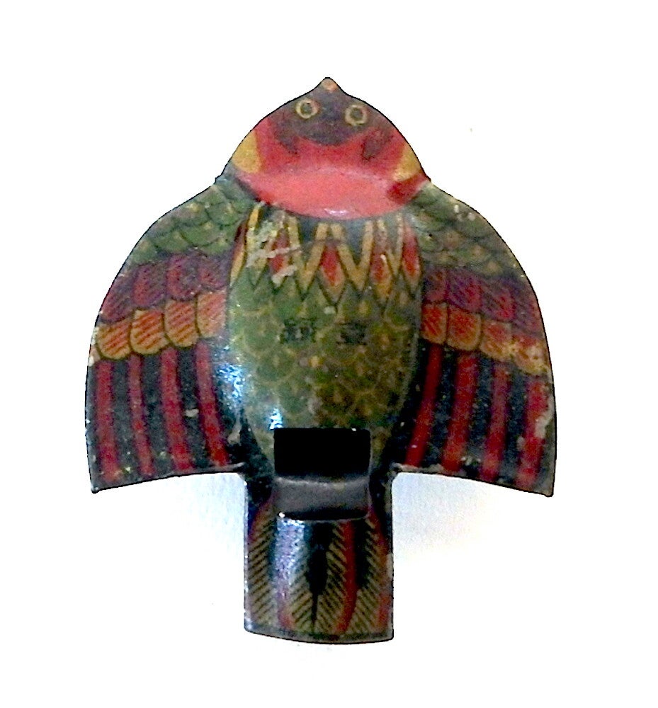 Pre War Japanese Tin Whistle-Bird Seen From Above- Cracker Jack Prize-A
