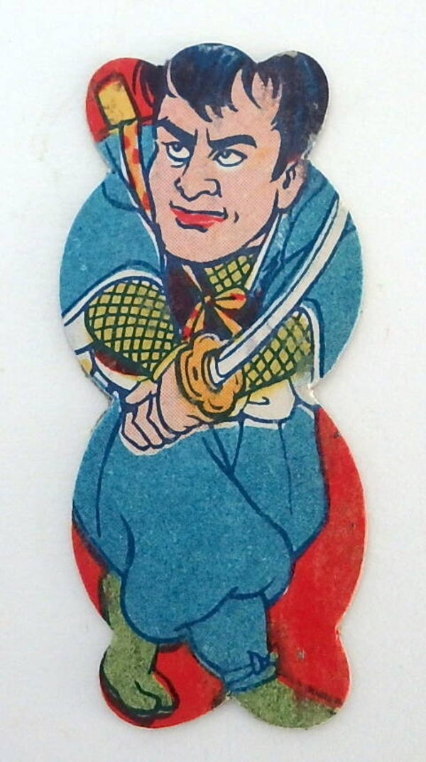 Vintage Japanese Figural Menko Card-  Ninja C