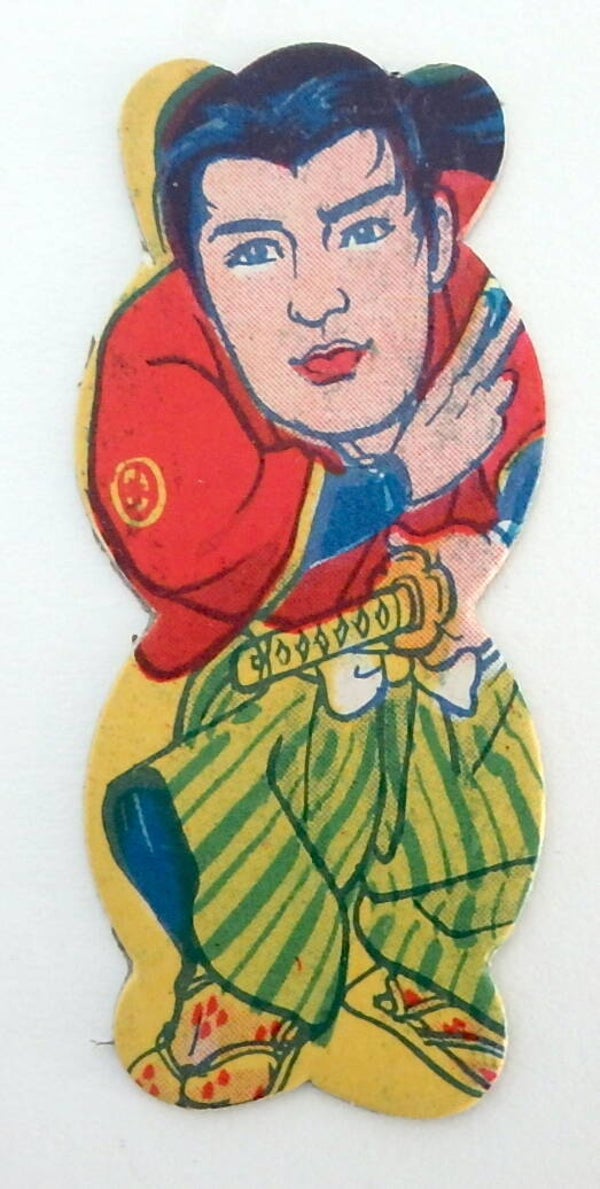 Vintage Japanese Figural Menko Card- Samurai A