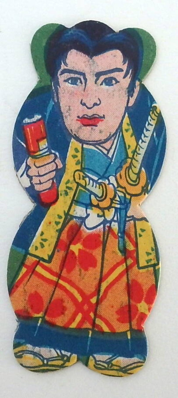 Vintage Japanese Figural Menko Card- Samurai B