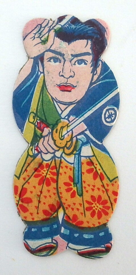 Vintage Japanese Figural Menko Card- Samurai D