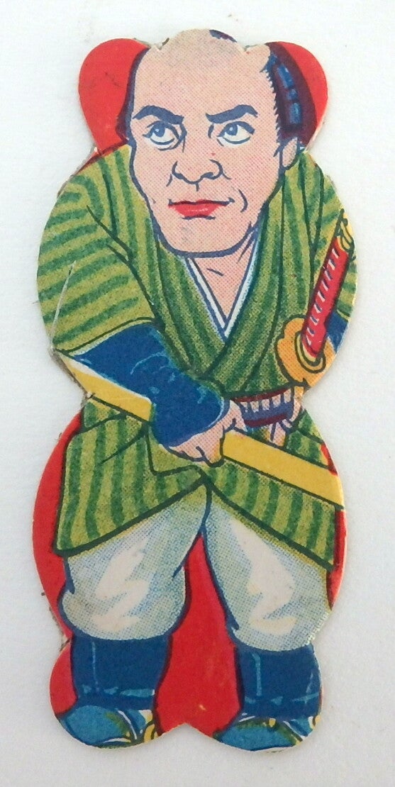 Vintage Japanese Figural Menko Card- Samurai E
