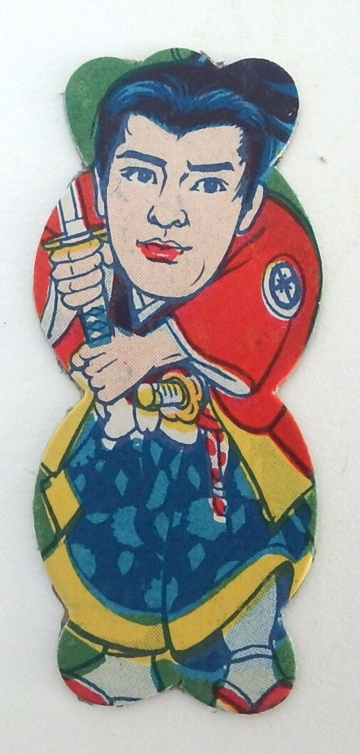 Vintage Japanese Figural Menko Card- Samurai F