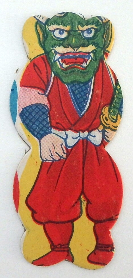 Vintage Japanese Figural Yokai Samurai Menko Card
