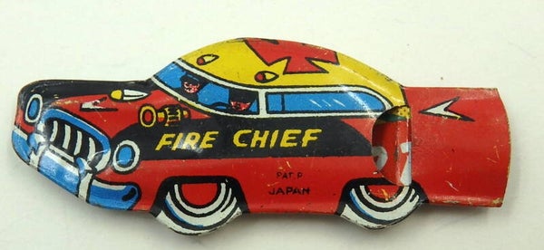 Vintage Japanese Tin Fire Chief Car Whistle