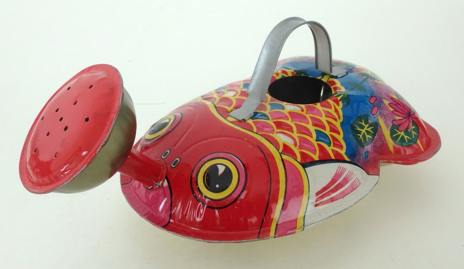 Colorful Vintage Japanese Tin Fish Shape Watering Can