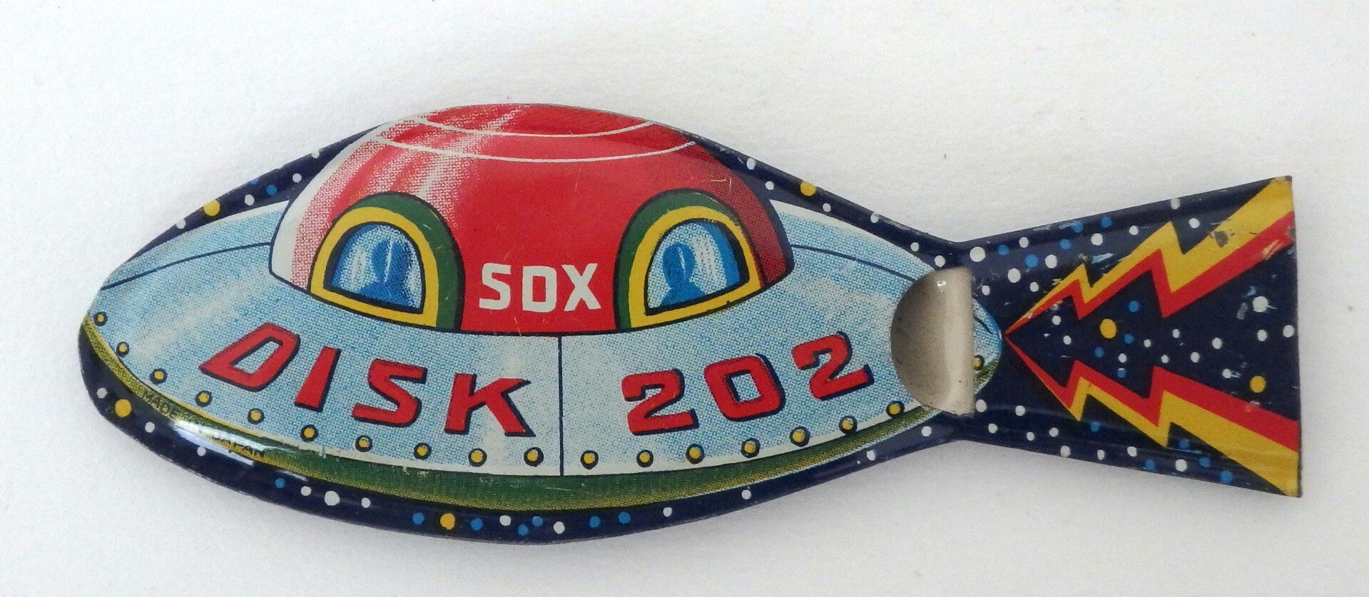 Vintage Japanese Tin Space Whistle- Flying Saucer Disk 202