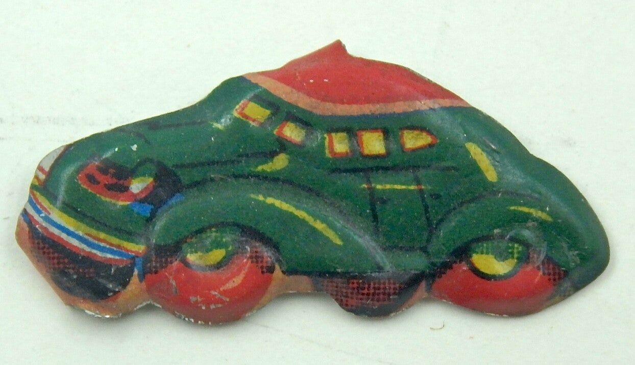Early Japanese Novelty Pin-Tin Car-Prize in 1950's Punch Board