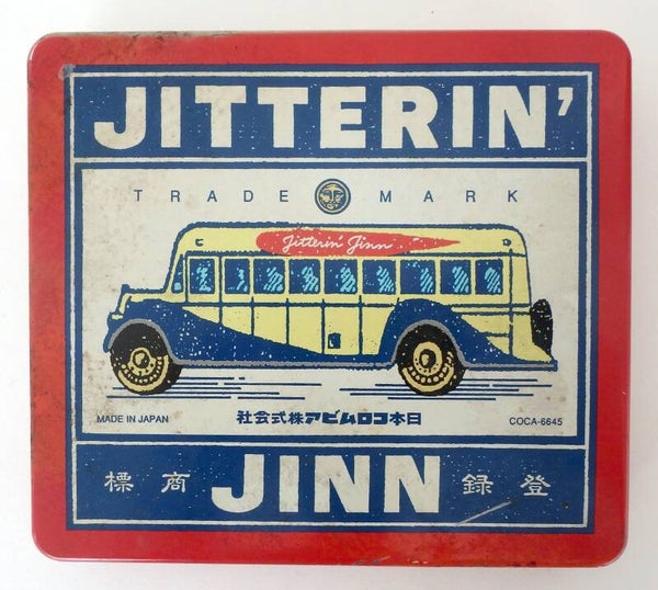 Jitterin' Jinn Bonnet Bus Tin Box with Sugoroku Inside, Fan Club Jinn Piccadilly
