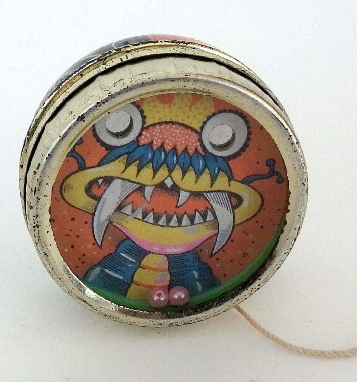 Vintage Japanese Two Sided Kaiju Monster Dexterity Puzzle and Yo Yo - C