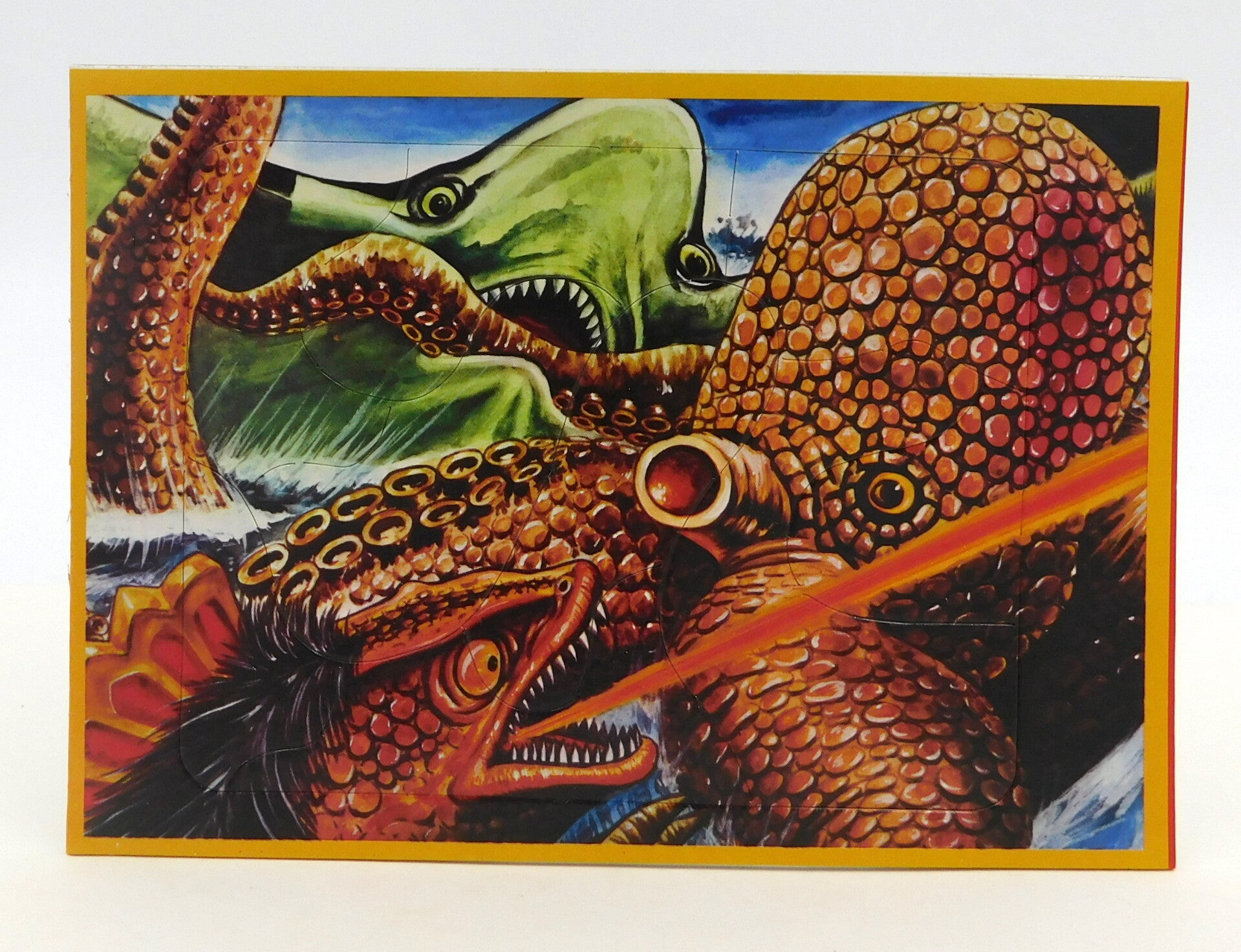 Vintage Japanese Puzzle in Original Bag- Kaiju Sea Monsters-E