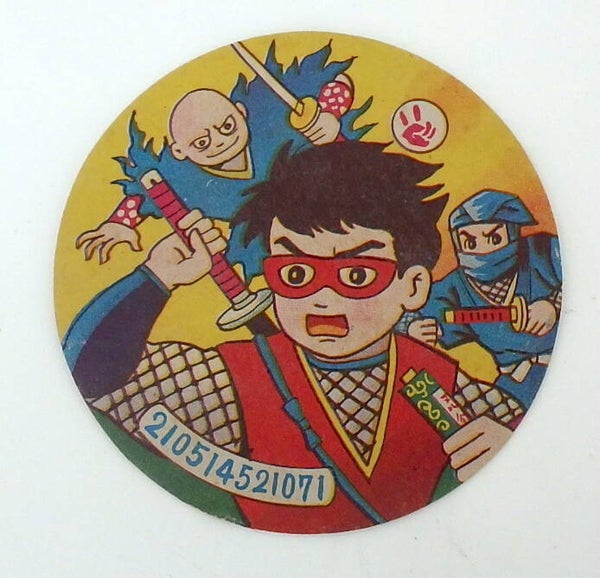 Large Size Round Menko Card - Masked Boy Ninja