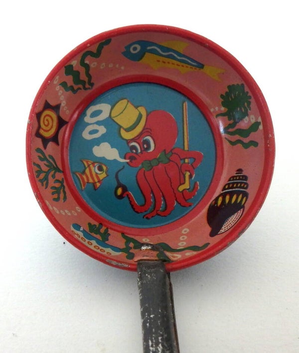 Vintage Early Post War Japanese Tin Toy Scoop - Comic Octopus