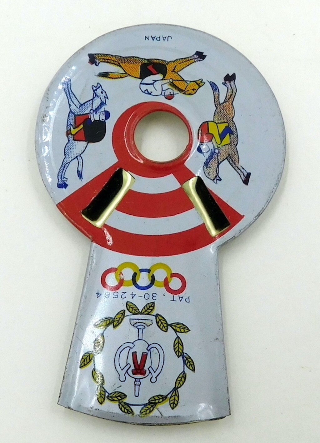 1960's Japanese Tin Horse Race Whistle-Olympic Rings