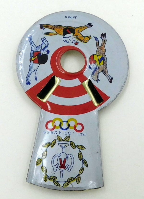 1960's Japanese Tin Horse Race Whistle-Olympic Rings