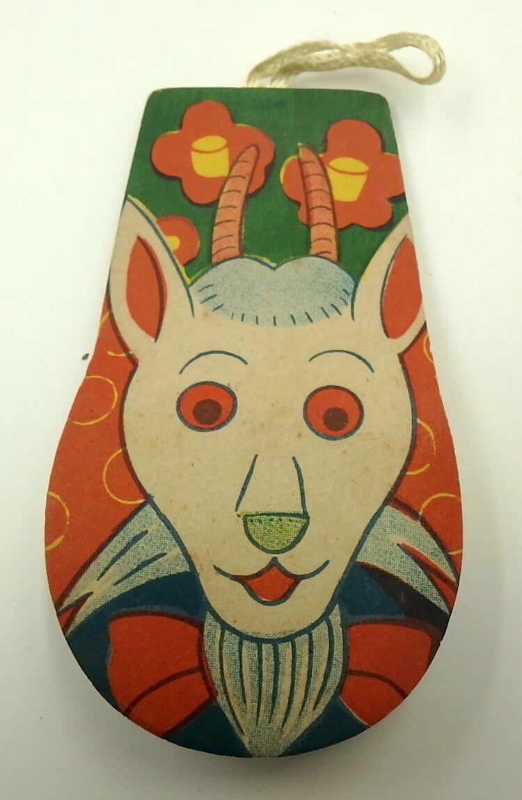 Japanese Paper Squeaker/Ornament- Billy Goat with Red Bow Tie