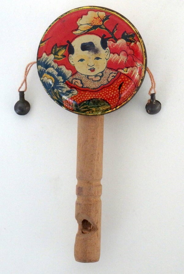 Pre-War Japanese Rattle Drum Whistle - Noisemaker B
