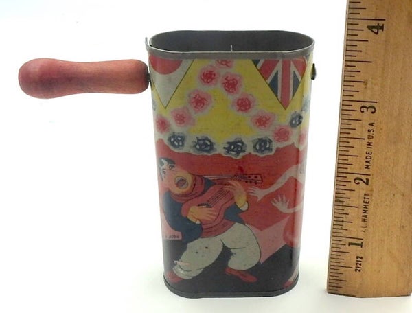 Pre-War Japan Tin Ratchet Noisemaker-Jazz Dancers and Musician