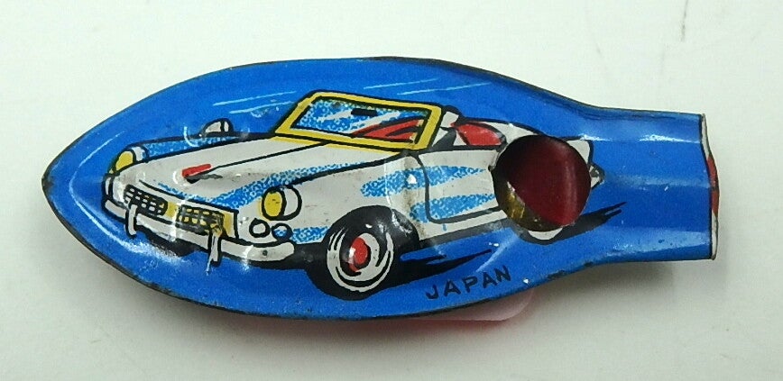 Vintage Tiny Japanese Tin Whistle- Convertible Car