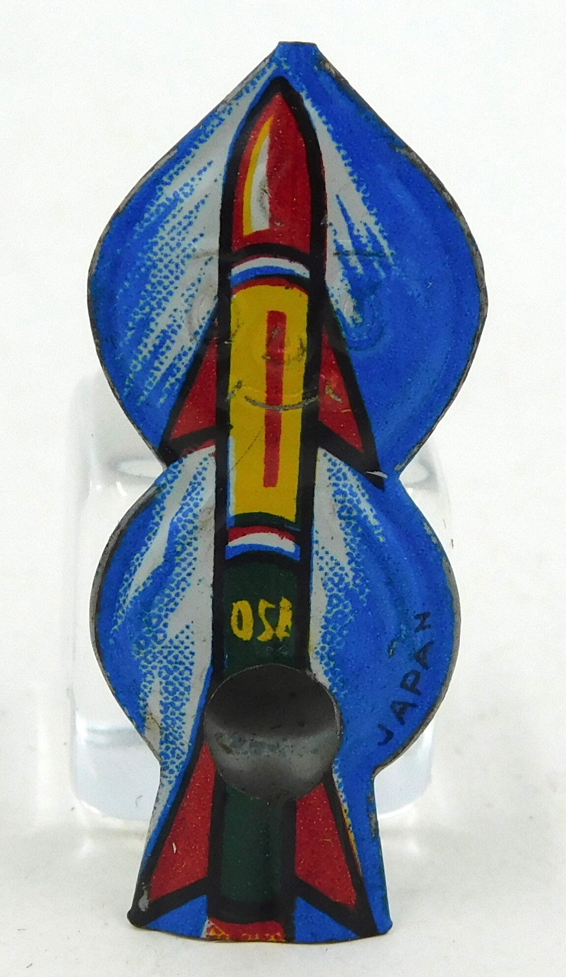 Vintage Tiny Japanese Tin Space Rocket Whistle-A