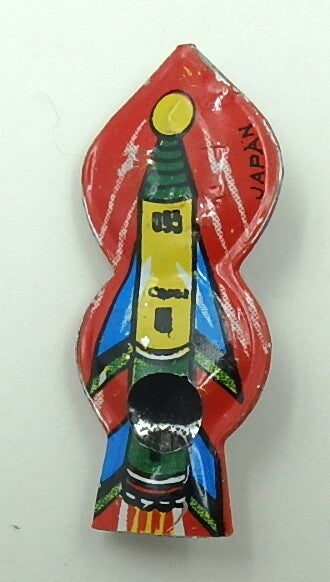 Vintage Tiny Japanese Tin Whistle-Space Rocket-C
