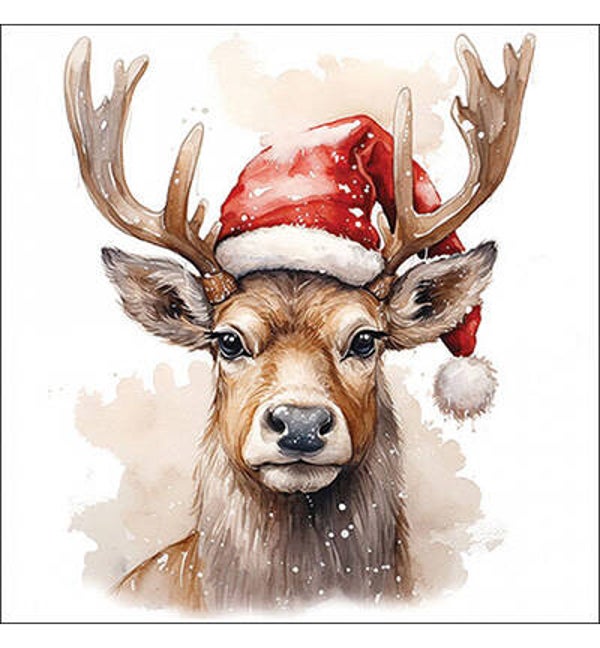 Hert met kerstmuts nr.22