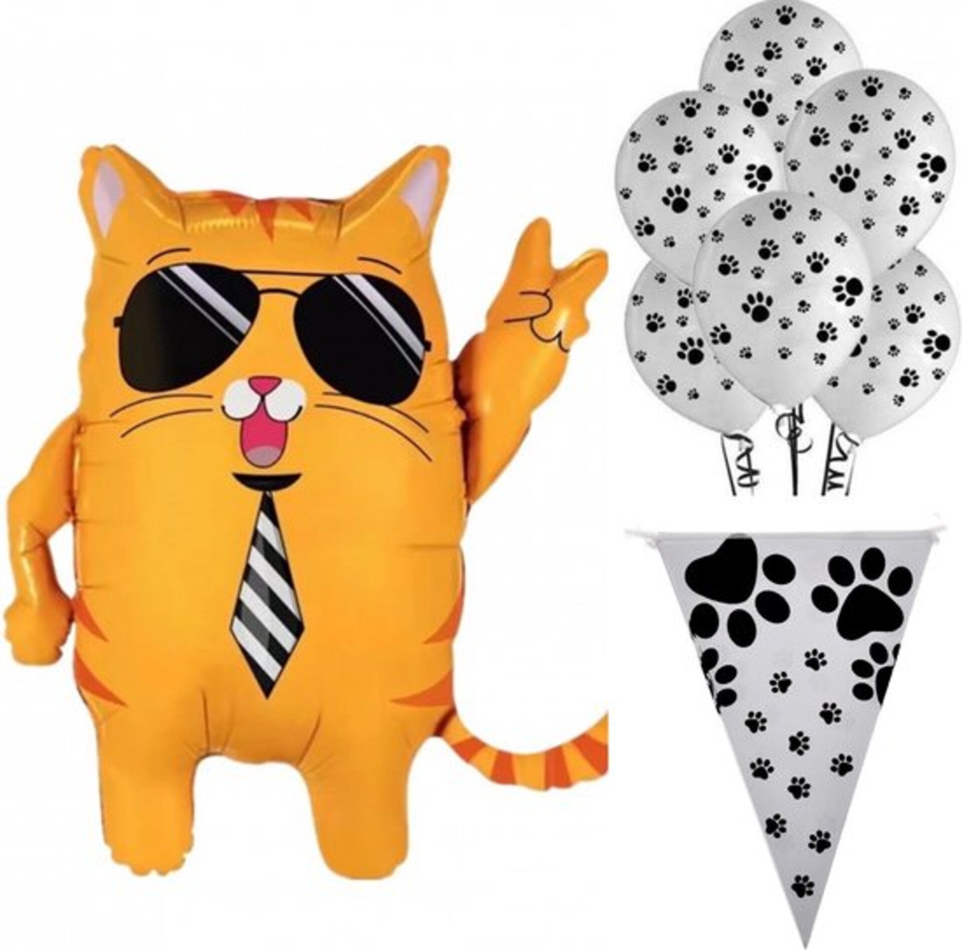 8-delige ballonnen set Cool Cat Zonnebril