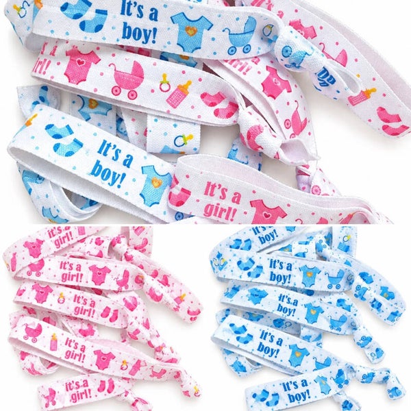 10 elastische genderreveal armbanden It's a Girl en It's a Boy Baby