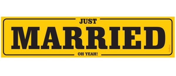 Nummerbord Just Married Oh Yeah