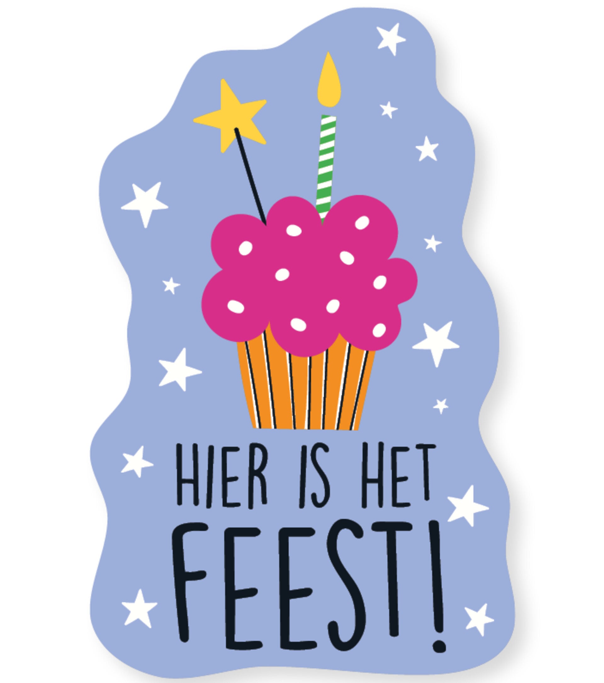 Raamsticker Hier is het feest!