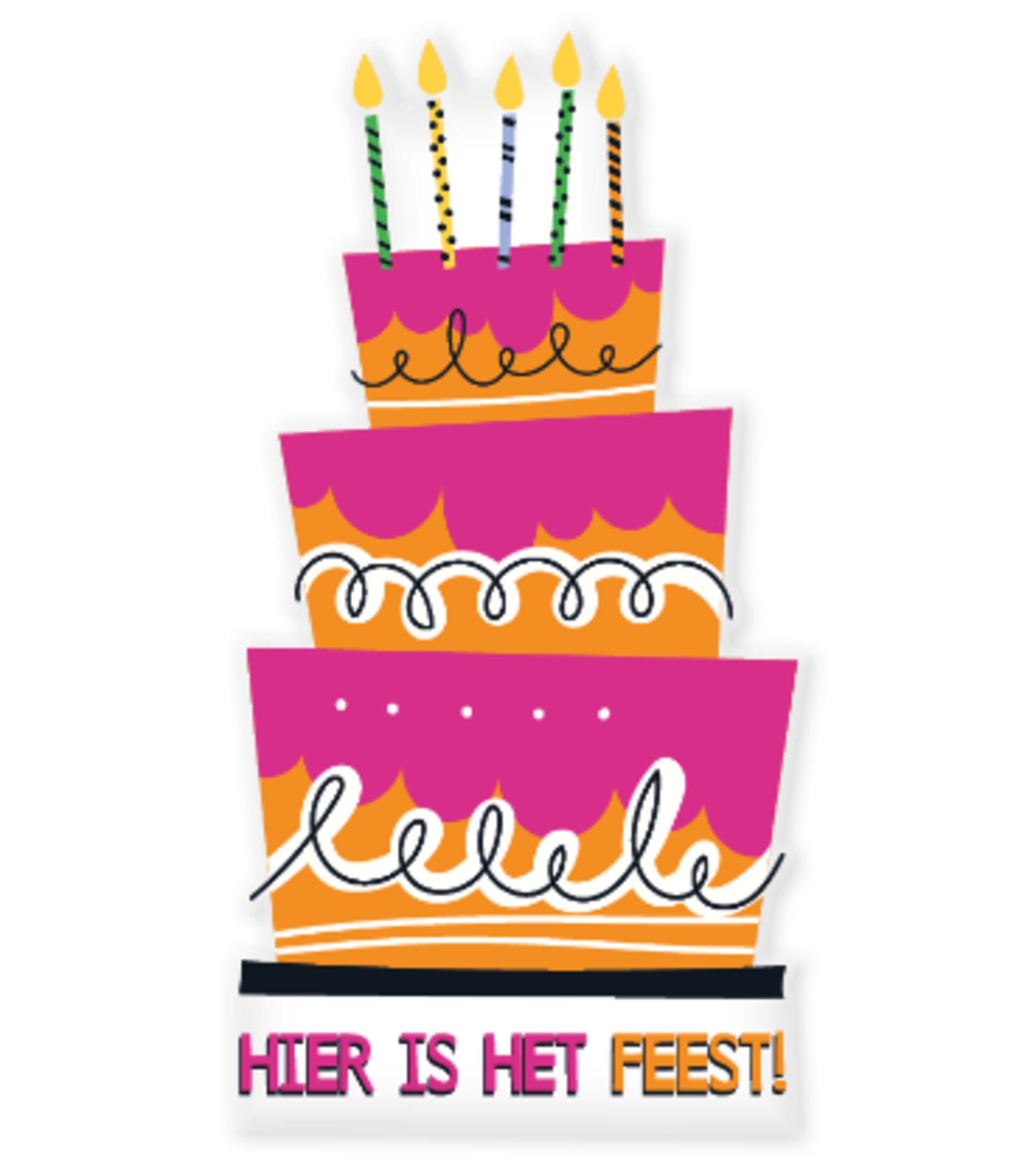 Raamsticker Hier is het feest!